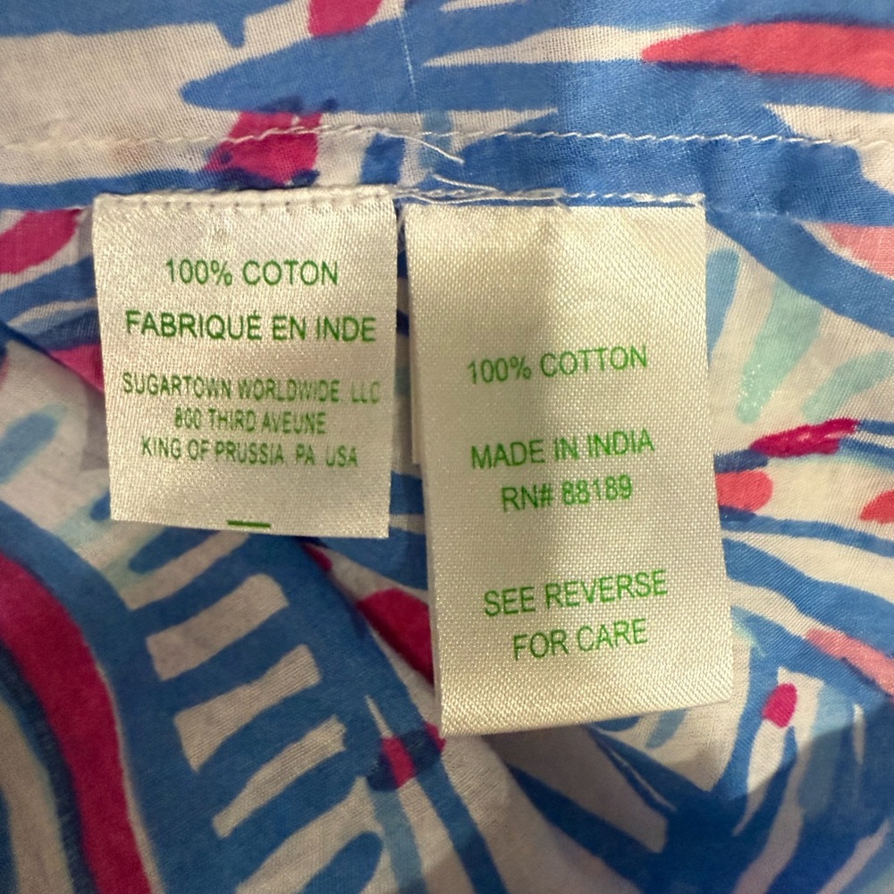 Lilly Pulitzer Button Down Cruiser Resort Sailboat Blouse Size 8 - Picture 8 of 8